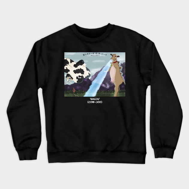 That Darkholder Guy: Kaiju Parody Moothra vs Cowzilla Crewneck Sweatshirt by keith.a.krueger@gmail.com